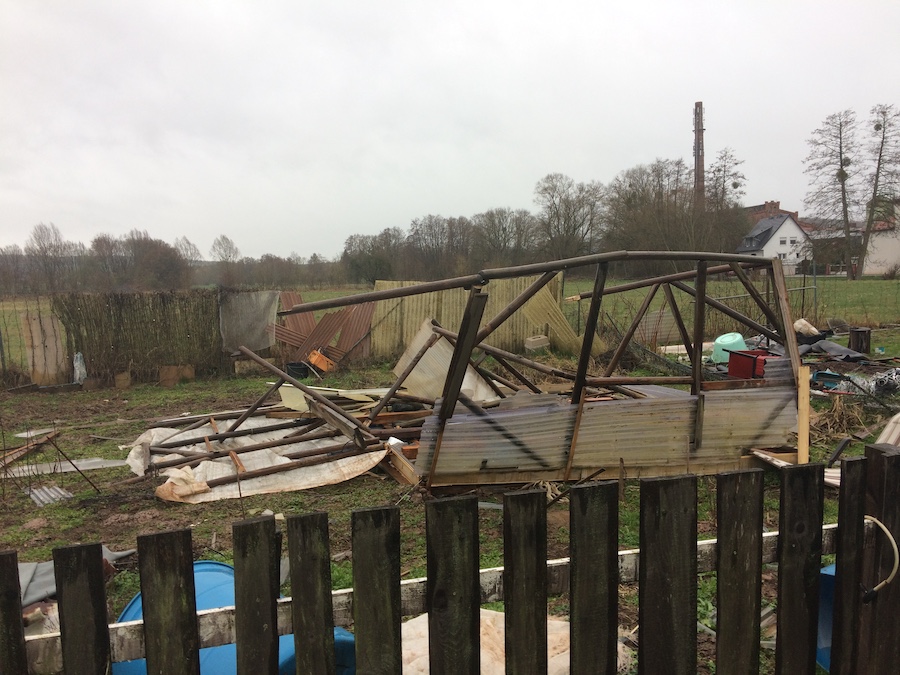 Sturmschäden im Internationalen Garten Talwiese in Duderstadt. Foto: Caritas