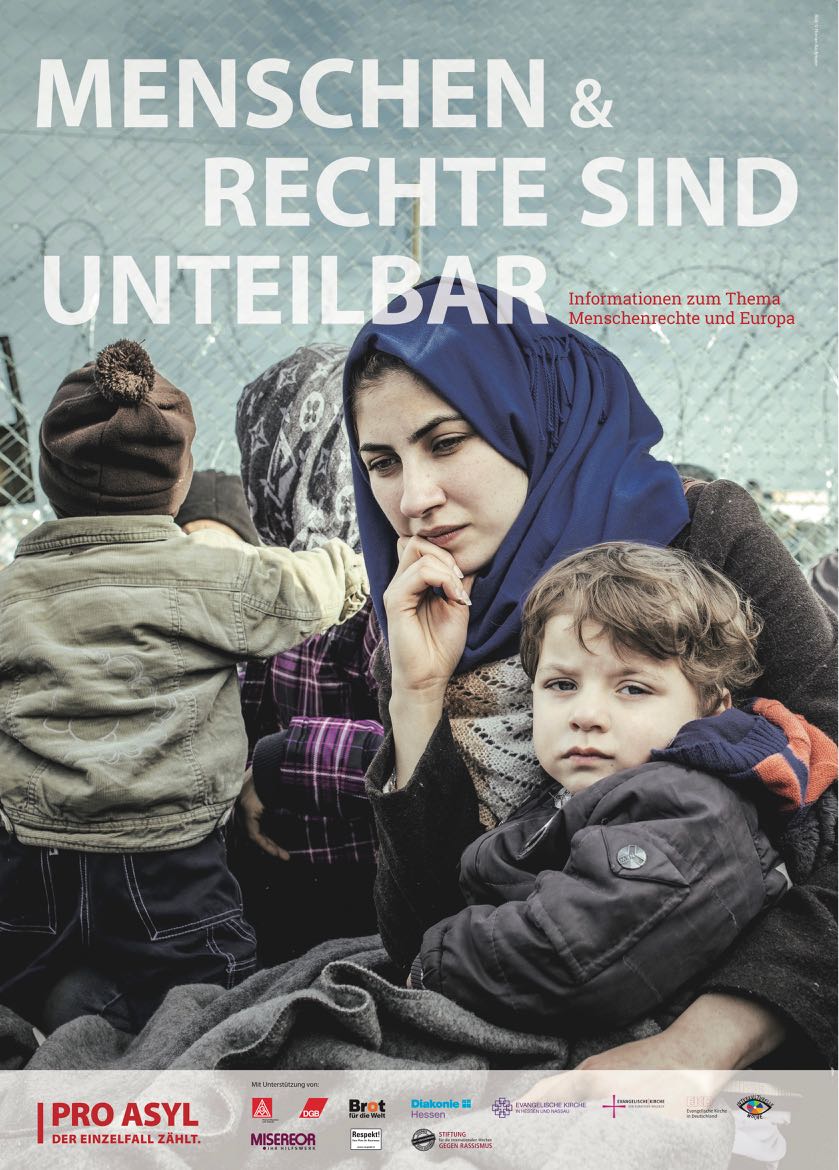 Plakat der Ausstellung „Menschen & Rechte sind unteilbar“