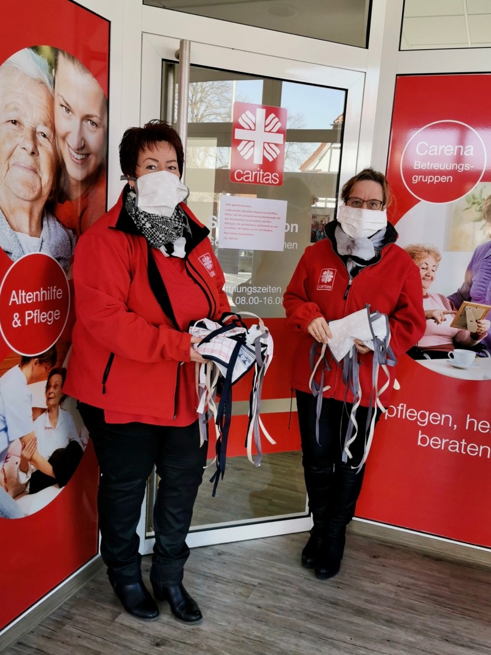 Caritas-Sozialstation Göttingen/Gleichen freut sich über Mundschutzspenden. | Foto: Caritas