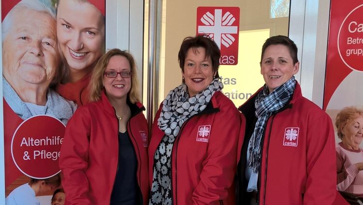 Freuen sich über die Bestnote (v.l.): Edelgard Lietzow (Teamleitung Göttingen), Christiane Koch (Pflegedienstleitung) und Stefanie Popp (Teamleitung Gleichen). | Foto: Caritas