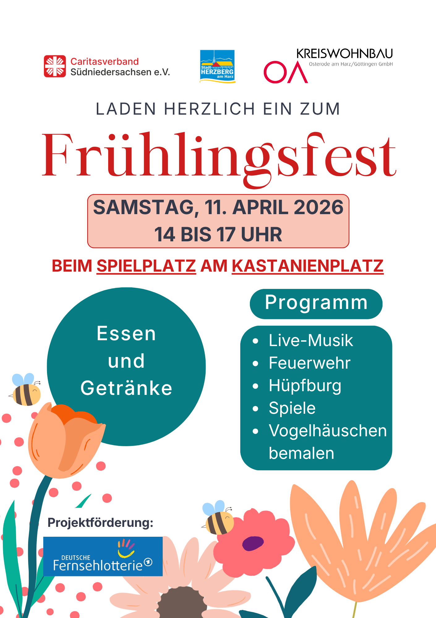 Plakat zum Frühlingsfest am 11. April 2026 in Herzberg