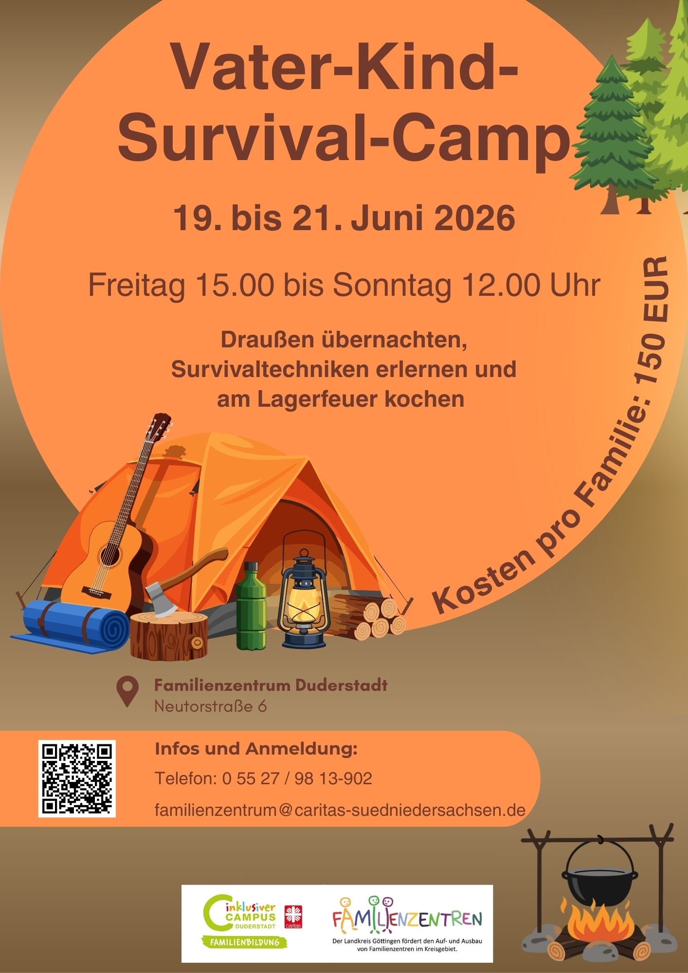 Plakat: Vater-Kind-Survival-Camp