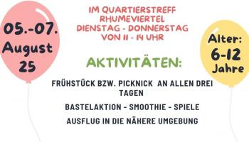 Plakat Sommerferienprogramm Quartierstreff Rhumeviertel in Northeim 2025