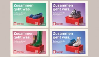 Plakat-Motive mit Schuhen aus der Jahreskampagne 2026