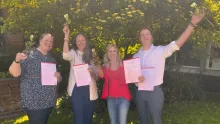 Haben erfolgreich an der QM-Schulung in Hildesheim teilgenommen (von links): Claudia Colloseus, Nadine Rodens, Elena Paluska und Moritz Heller. | Foto: Caritas