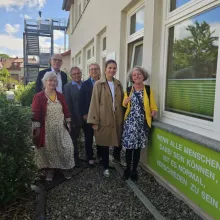 Die Europaabgeordnete Katrin Langensiepen (rechts) war zu Gast beim Inklusionsausschuss der Caritas Südniedersachsen (von links): Friederike Smilge, Holger Gatzenmeyer, Andreas Sommer, Karina Gatzenmeyer und Isabel Lubojanski. | Foto: Büro Langensiepen