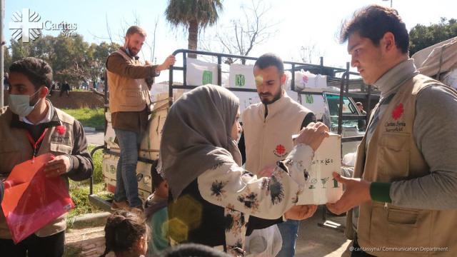 Hilfsgüterverteilung in der Stadt Lattakia/Syrien. | Foto: Caritas international / Caritas Syrien