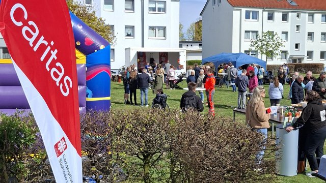 Das Foto zeigt das Fest auf der Wiese.