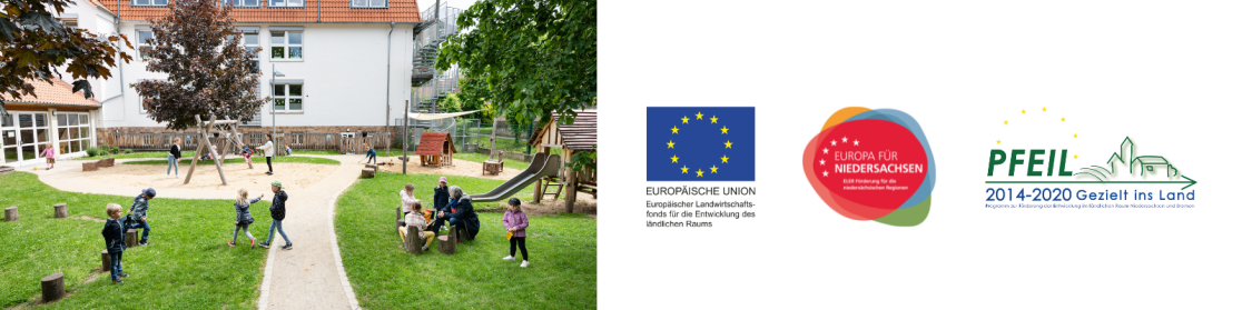 Campus-Bild und EU-Förderlogos