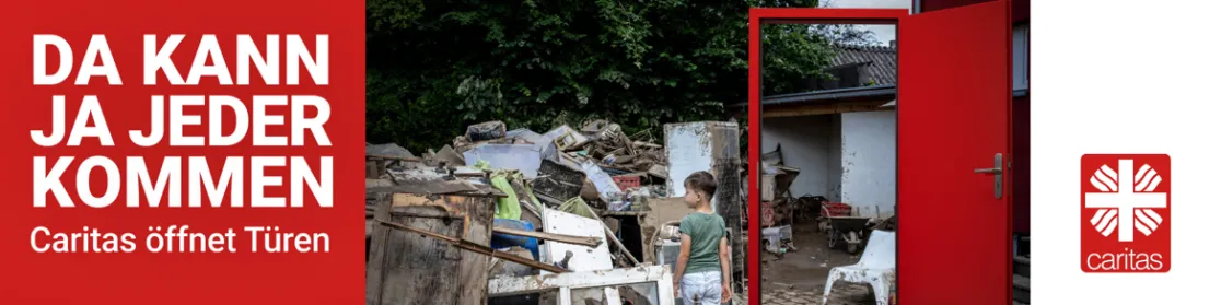 Caritas öffnet Türen: Flut